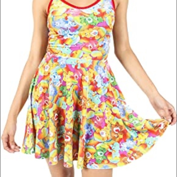 NEW! IRON FIST Lots A Rainbows Care Bears Skater Fit & Flare Mini Dress S Pride - Picture 6 of 16